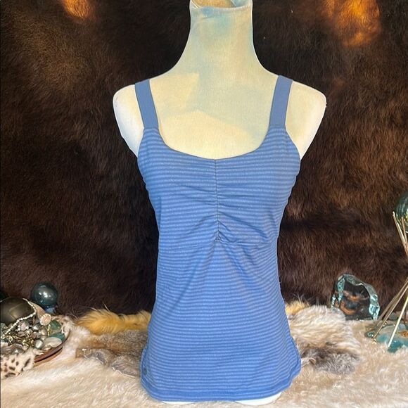 Outdoor research Blue Striped Women's Top with built-in bra S (BK3) - Picture 1 of 8